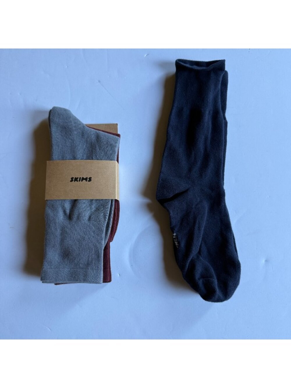 SKIMS Men's Day Sock 3-Pack - Size L - Gunmetal Navy Multi SH-SCK-5785M